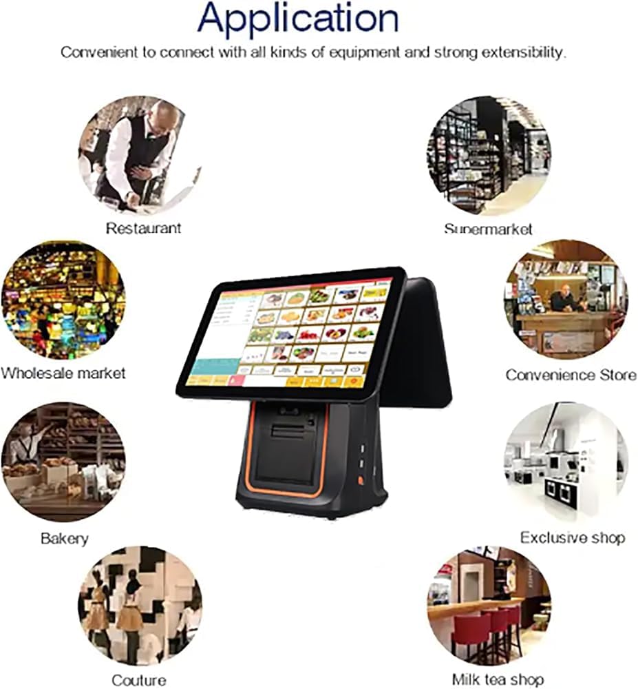 Caisse Enregistreuse De Restaurant, Caisse Enregistreuse Électronique Avec Écran Tactile De 15,6 Pouces, Écran LED 1 Ligne À 8 Chiffres, Charge La Rotation Multi-angle, Port USB, Pour Supermarché OF