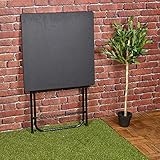 URBNLIVING Metal Legs Folding Side Coffee Table (Black, Large) - Image 4