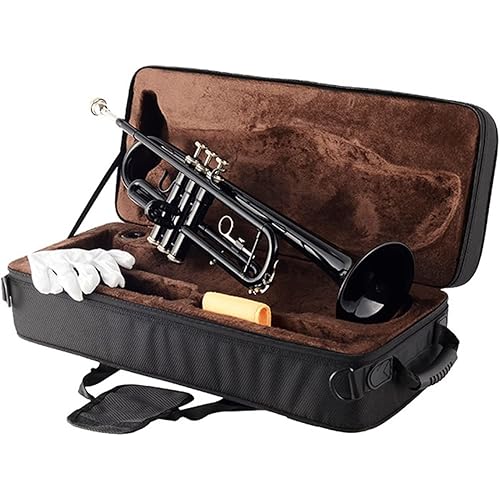 B-Flat Instrument Black Trumpet Brass Tube Body Cupronickel Piston Performance-Grade Instrument Trumpet Professional Trumpet