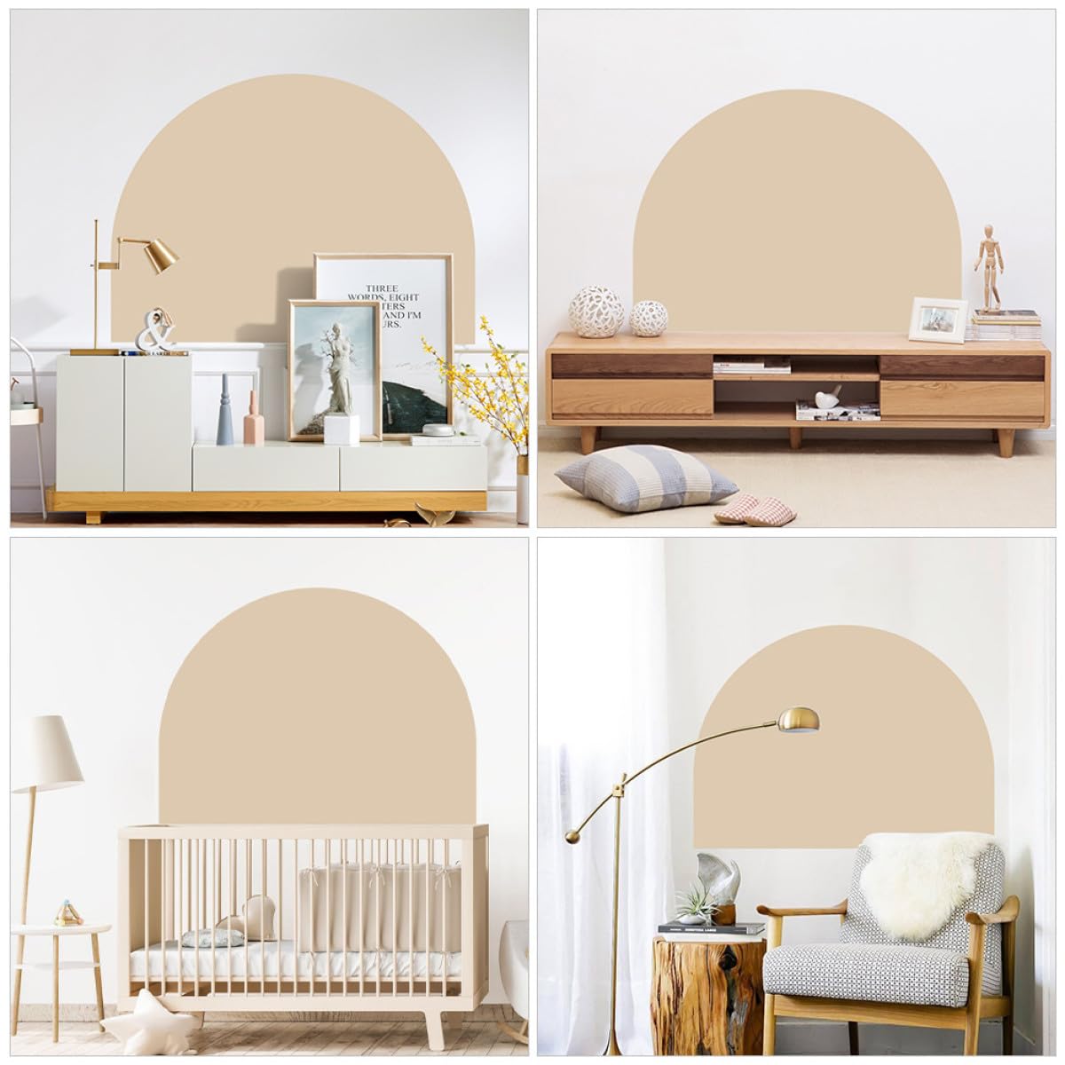 Toddmomy Calcomanía de Pared Geométrica Beige de Pvc Extraíble
