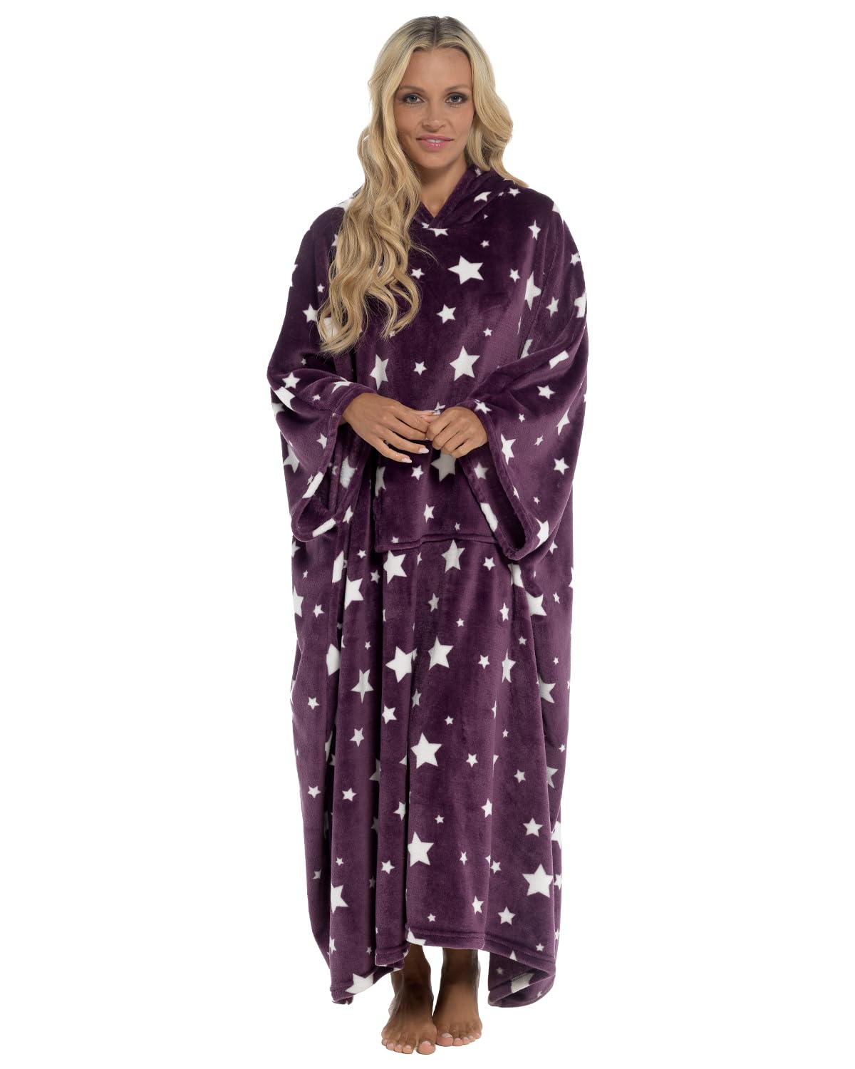 Undercover Ladies Longline Poncho LN1451 Purple Star