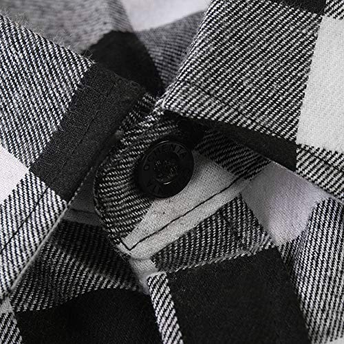 Image of OCHENTA Men's & Boys' Long Sleeve Button Down Plaid Flannel Shirt