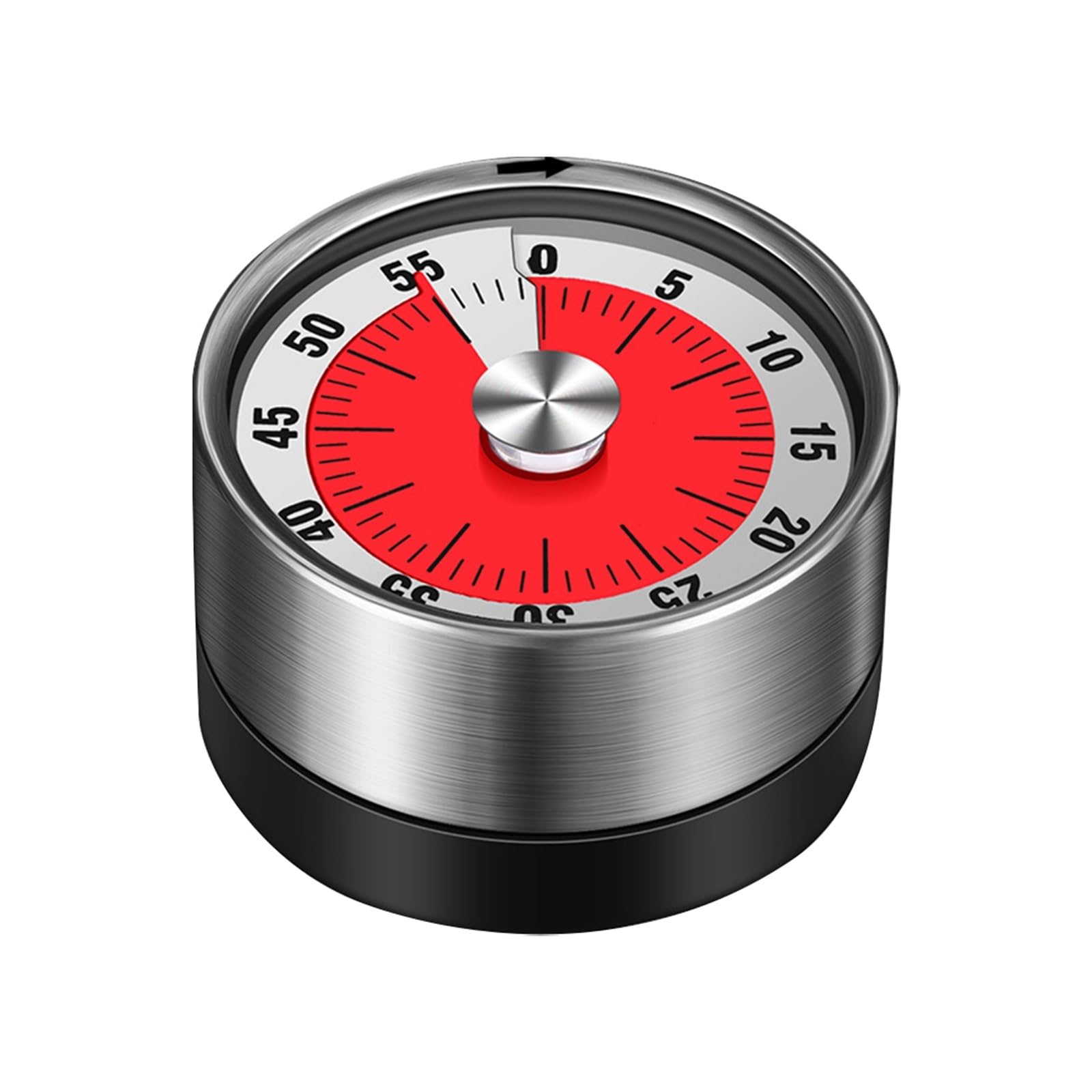 60-Minute Countdown Timers Mechanical Visual Kitchen Timer Magnetic Backing Stainless Steel Reminder For Kids Adults Reliable Efficient(White)