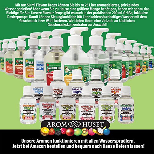 Alkoholfreies Malzbier-Konzentrat 200 ml ergibt 100 L kohlensäurehaltiges Wasser | für Wassersprudler | ohne Zucker | null Kalorien | hochkonzentriertes Aroma 1:500 | + GRATIS-Dosierspender