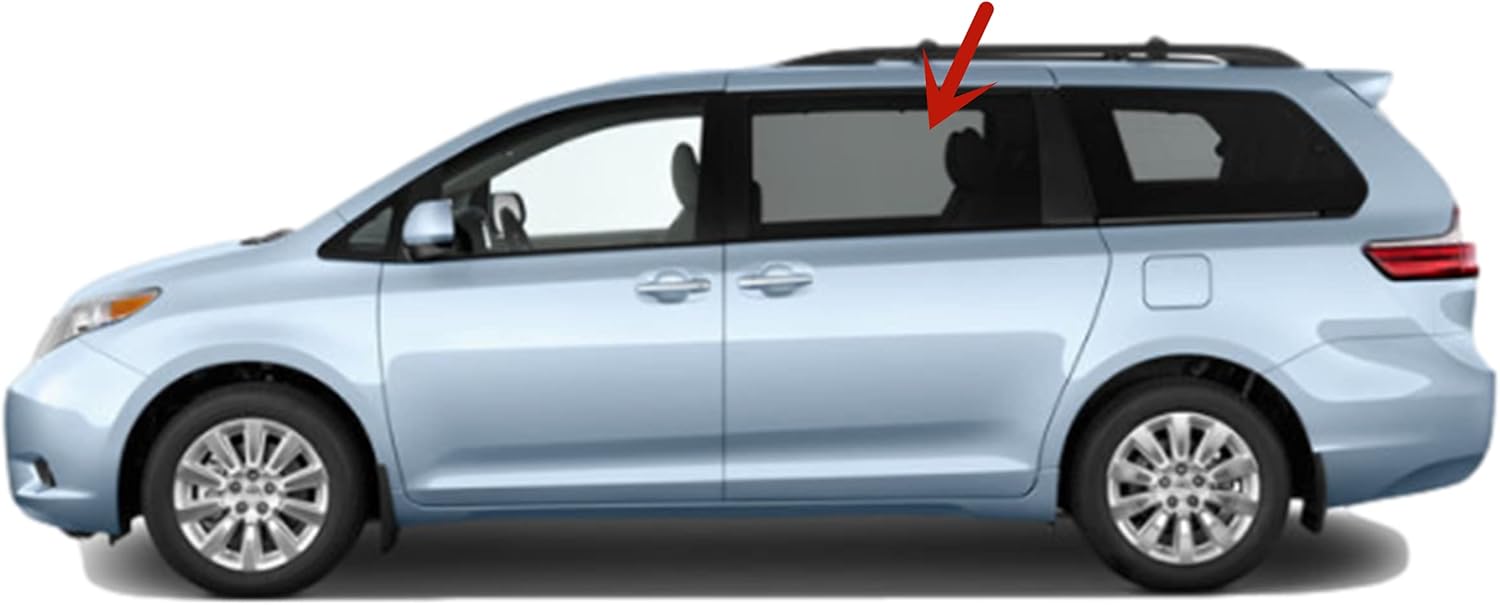 Driver Left Side Rear Sliding Cargo Door Window Door Glass Compatible with Toyota Sienna 2011-2020 Models