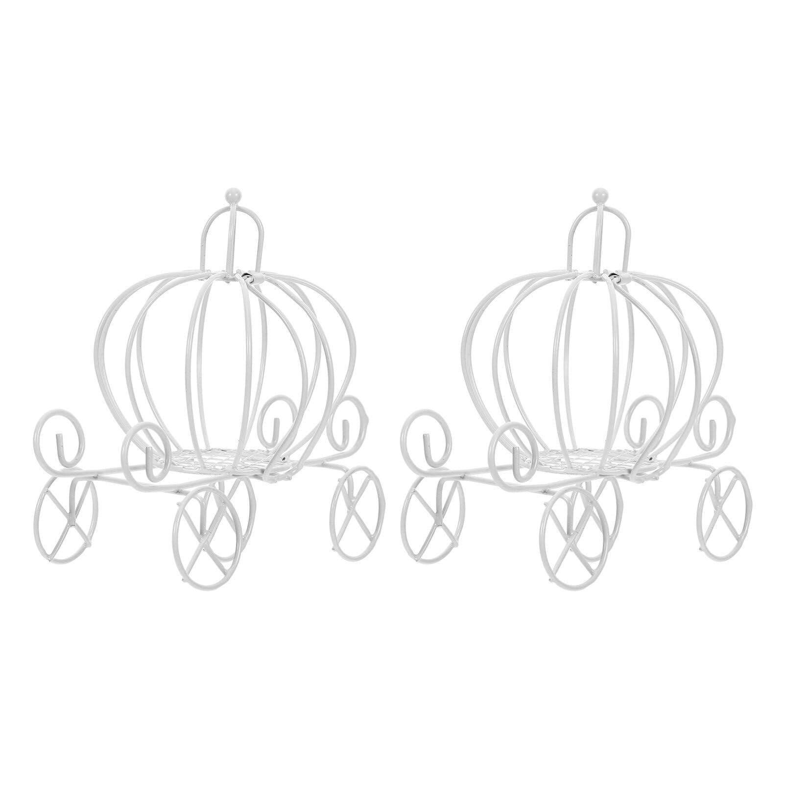 MAGICLULU 2Pcs Pumpkin Carriage Decor Metal Pumpkin Cart Candy Holder Chocolate for Halloween Wedding Party