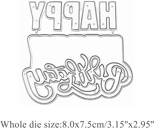 Miniatura 2 de Letras de feliz cumpleaños, troqueles de metal, palabras de feliz cumpleaños, plantillas de marco para manualidades, manualidades, troqueles de