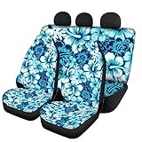 UOIMAG Lot de 4 housses de siège de voiture universelles motif hibiscus hawaïen