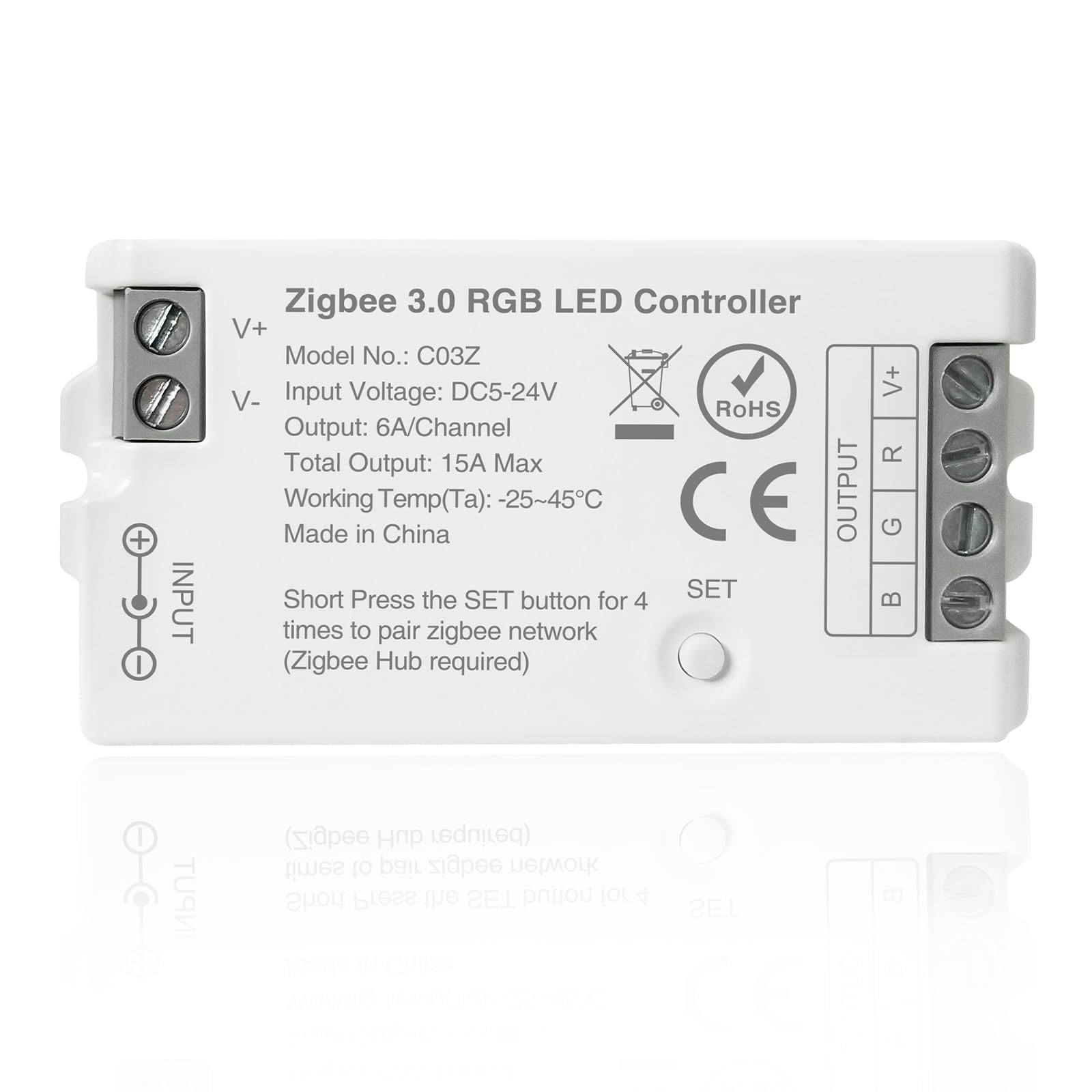 C03Z Zigbee 3.0 Controller for 4pin SMD COB RGB(+ R G B) LED Strip