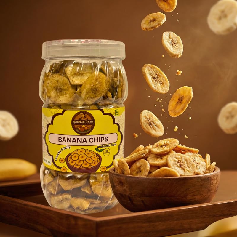 Image of MumMum Treats Tea Nasta Snacks - Banana Chips | Crispy & Tasty South Indian Snack | Perfect All-Time Snack for Tea-Time & Cravings