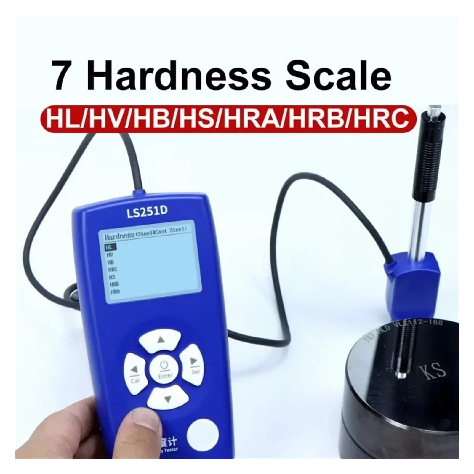 Härteprüfer, digitaler Härtemesser, tragbarer Härteprüfer for Metall, Stahl, LS251D Genaue Messung