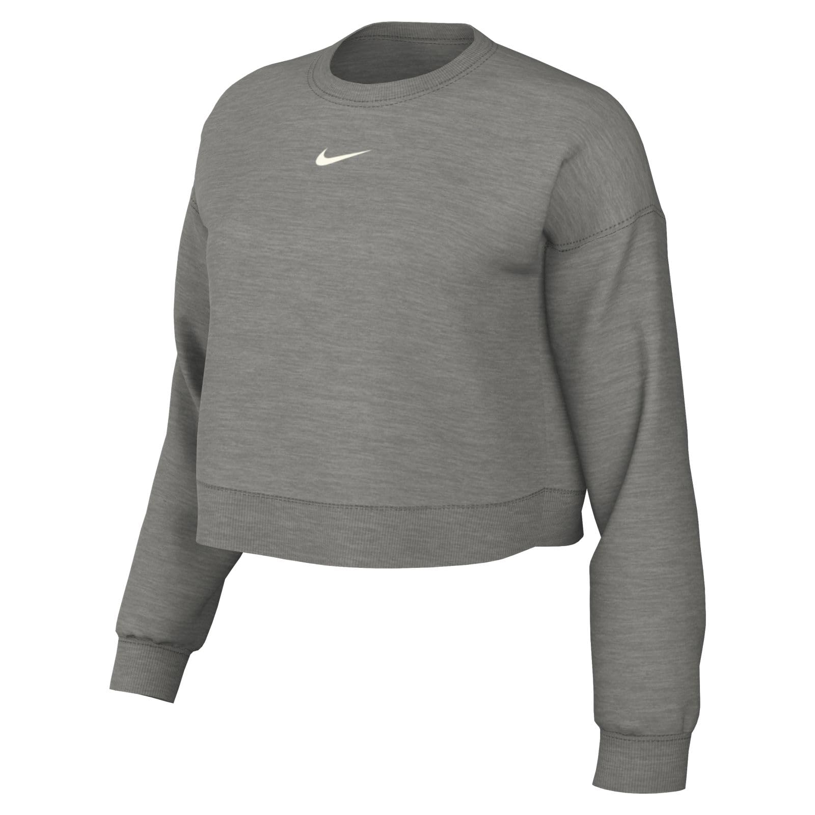 Nike DQ5761-​063 W NSW PHNX FLC OOS Crew Sweatshirt Mujer DK Grey Heather/​Sail Tamaño L