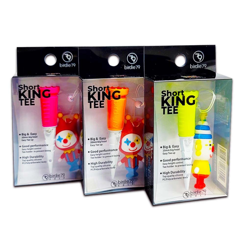 Premium Big Head Silicone(0.78") Golf Tees 2-3/4 inch - Adjustable 1-3/4", 2", 2-1/4" - Easy Tee Up - Super Excellent Durability - Golf Tee Hanger - Short King Golf Tees