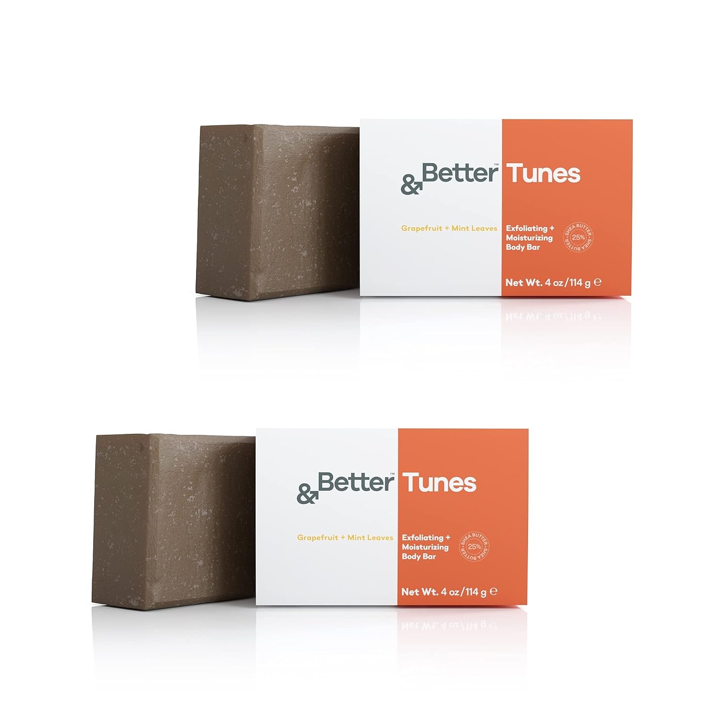 &Better Natural Body Bar Soap for Men | Heavy-Duty Grit Scrub Bar with Pumice | Exfoliating & Moisturizing | Handmade in Canada with Organic Shea Butter | Premium Citrus Scent | Pack of Two