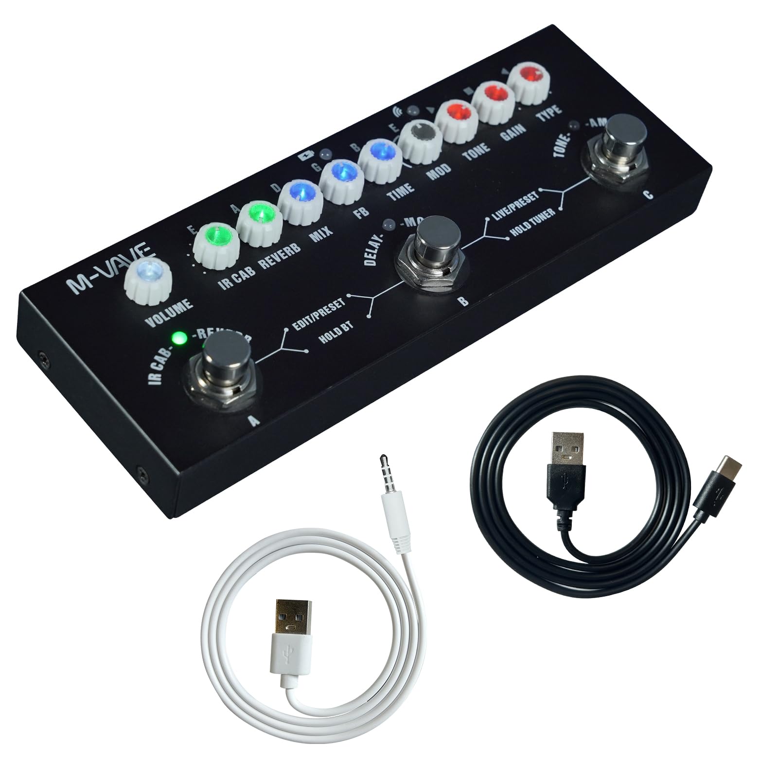 M-VAVE Multi Effects Guitar Pedal, Reverb Guitar Pedal, Delay, Chorus, Phaser, with IR Loading 9 AMP Models, CUBE-BABY Reverb Effect Pedal, Support Recording, Bluetooth 5.0-image-24