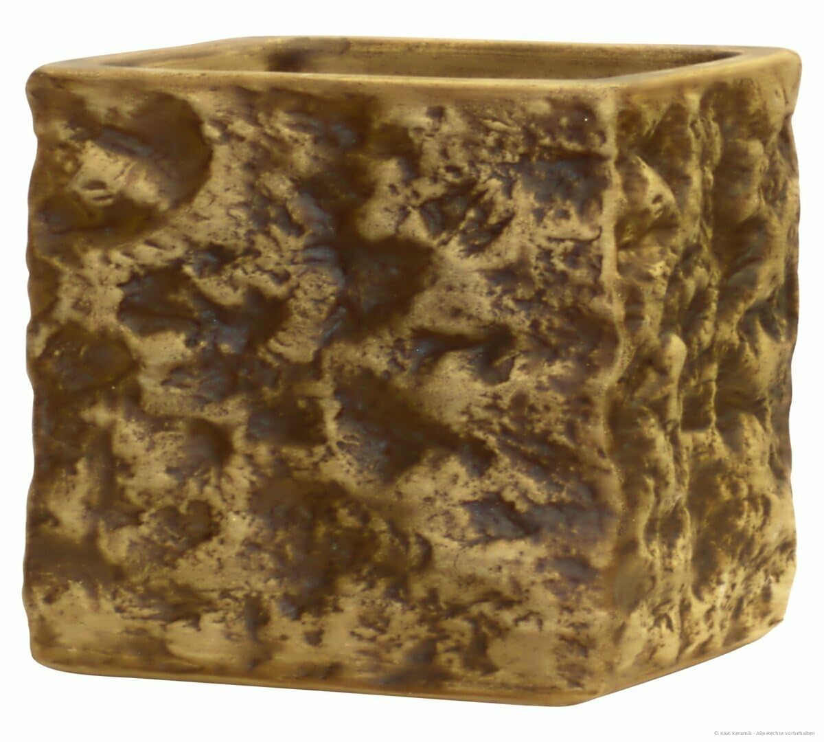 Einzigartiger Pfanzkübel Crumbling Rock 30x34 cm Stein-Optik aus frostbeständiger Steinzeug - Keramik