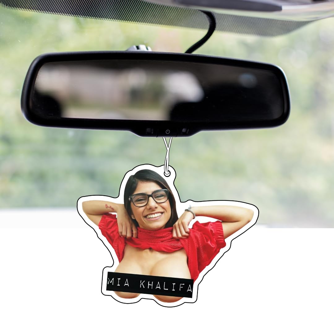 CME.Promo 2 x albero profumato Mia Khalifa, distributore di profumo auto, Agrumi, 4 settimane, Carta da appendere