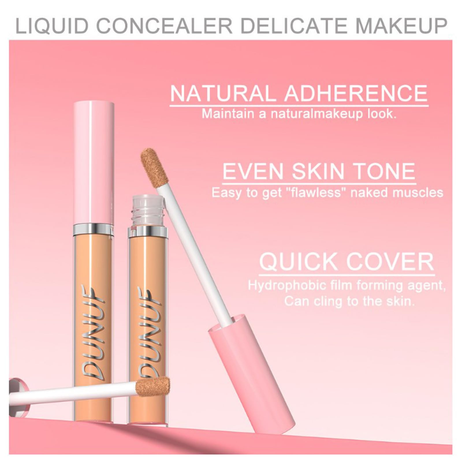 JasCherry 4 Colors Liquid Concealer Full Coverage Under Eye Concealer Makeup - Image 3