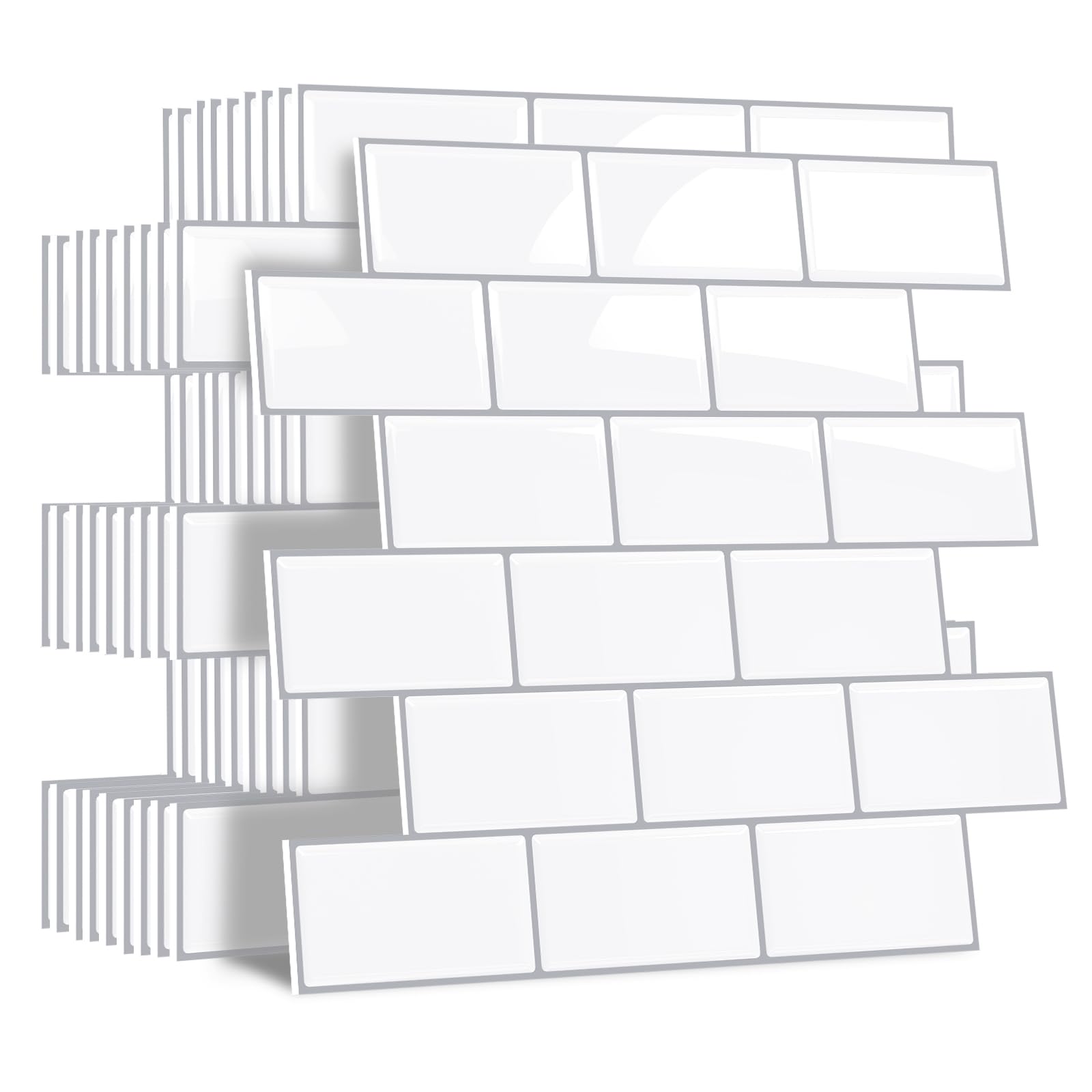 Yoillione Upgrade Thicker Peel and Stick Wall Tiles Backsplash for Kitchen and Bathroom (10, Pearl White) โ image 1