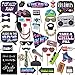 1980s Throwback 80s Party Theme Photo Booth Props Decorations, 41 Pieces with Wooden Sticks and Strike a Pose Sign by Outside The Booth