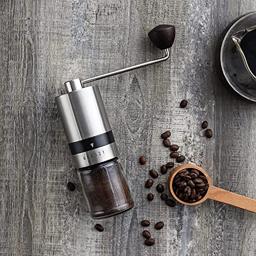 Vzaahu manuelle kaffeemühle Mit CNC-Edelstahl Kegelmahlwerk | Kaffeemühle Hand - Kaffeemühle Mechanisch | 6 Einstellbare… – Bild 8