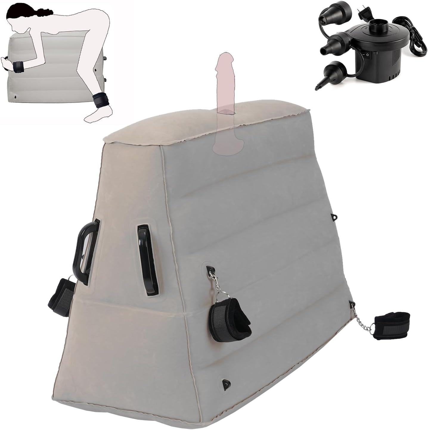 Sex Toy Mount Sex Pillow for Women Pleasure, Sex Bondage Chair BDSM Toy for Couples, Inflatable Sex Furniture Sex Cushion with Handcuffs for Adults Bedroom