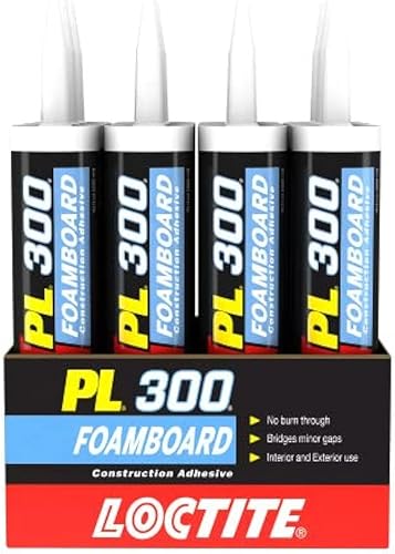 Loctite Adhesivo de espuma PL300, 10 onzas líquidas, cartucho (paquete de 12)