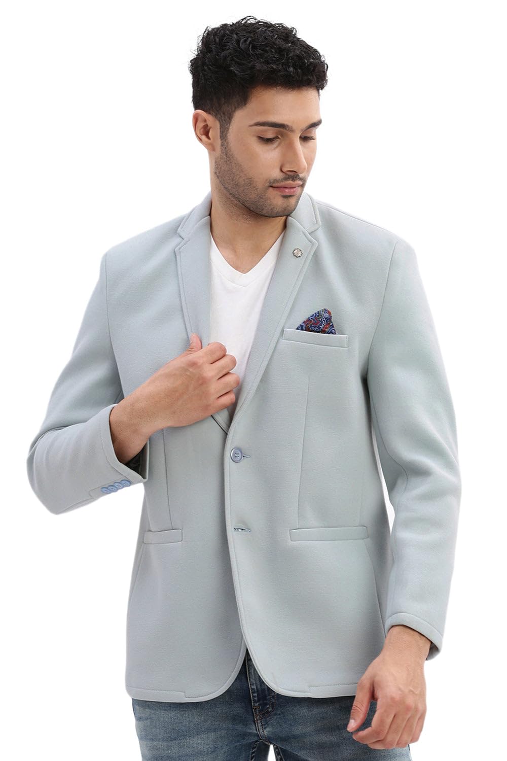 showoffff Men Solid Single Breasted Casual Blazer | Notched Lapel Full Sleeves Cotton Blazer for Mens | Slim Fit Regular Length Blazer for Men's-picture-18