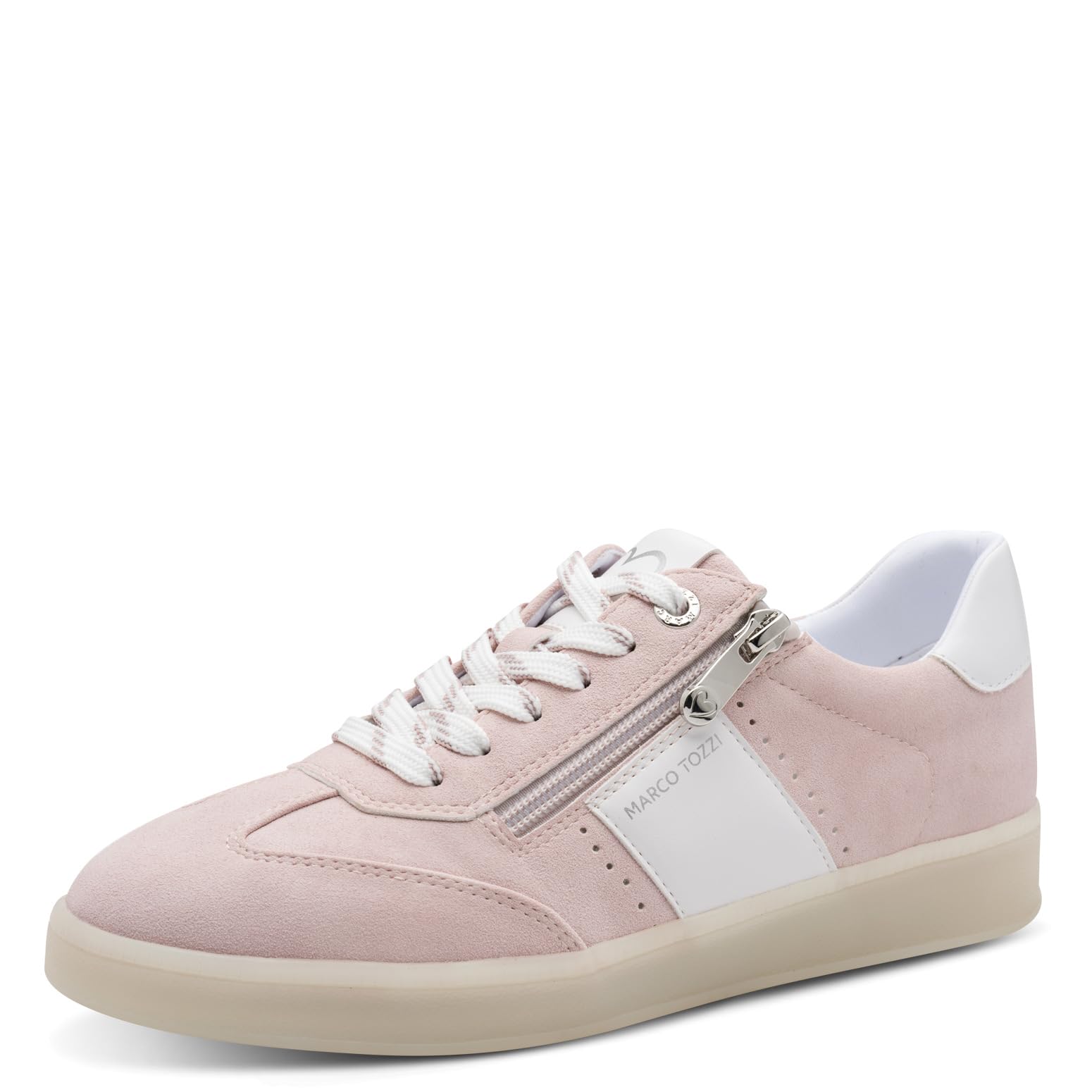 MARCO TOZZI Women's Sneaker Soft Feel Me Removable Footbed Soft Lining Modern, Pink (Powder), 4.5 UK