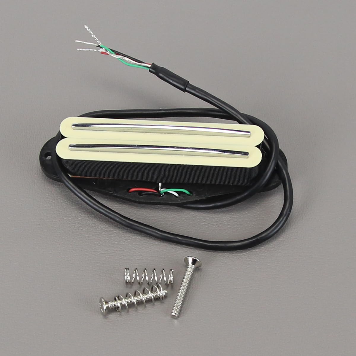 FLEOR Ceramiczny zestaw przetworników Humbucker Hot Rail z pojedynczą cewką do gitary elektrycznej w stylu ST, kremowy
