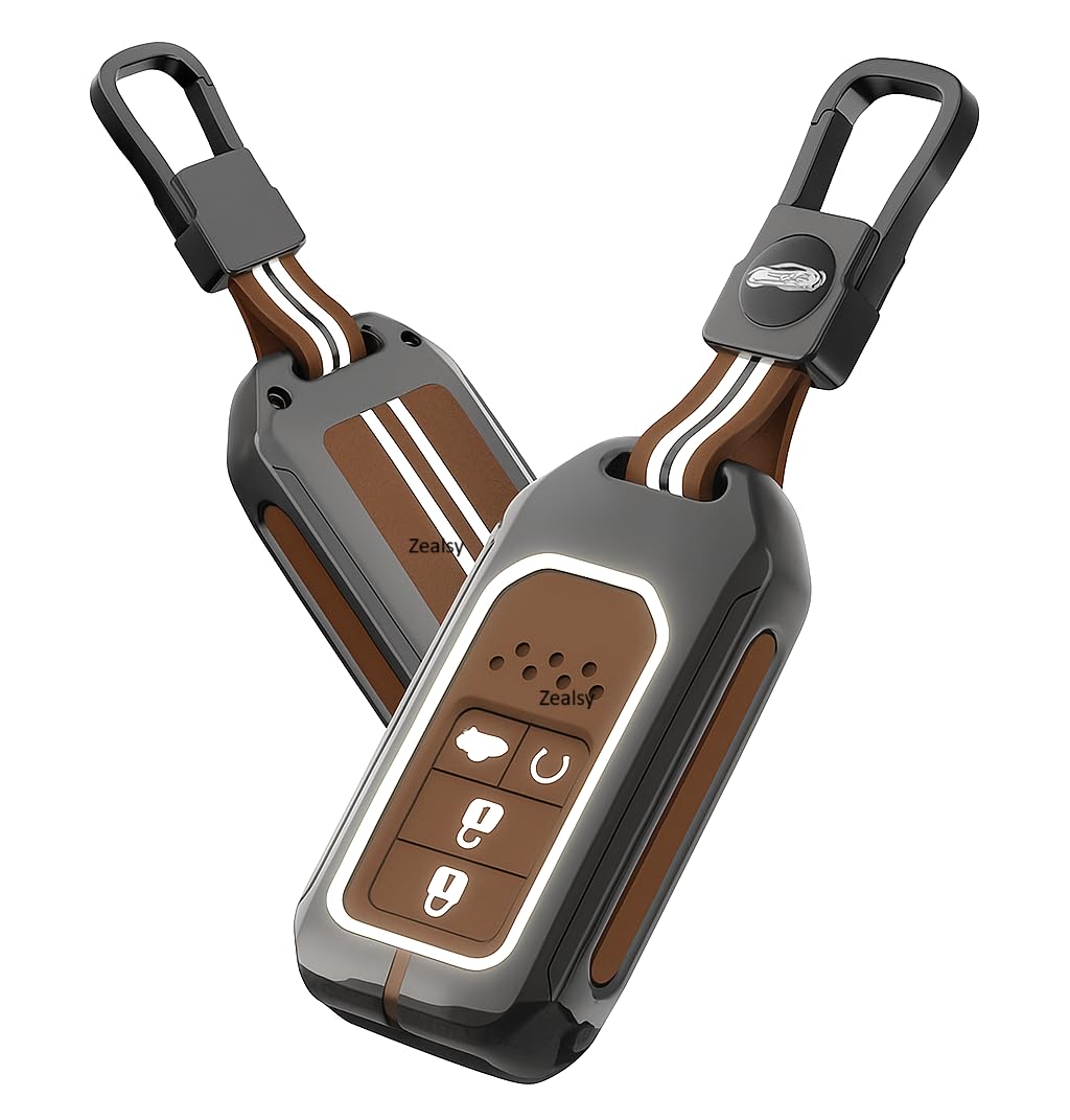Metal Remote Key Cover with Keychain for Honda City, Civic 2023/2024 and Amaze 2025 Stylish Full Protection 4-Button Smart Key | Glow-in-The-Dark Car Key Protector-image-11