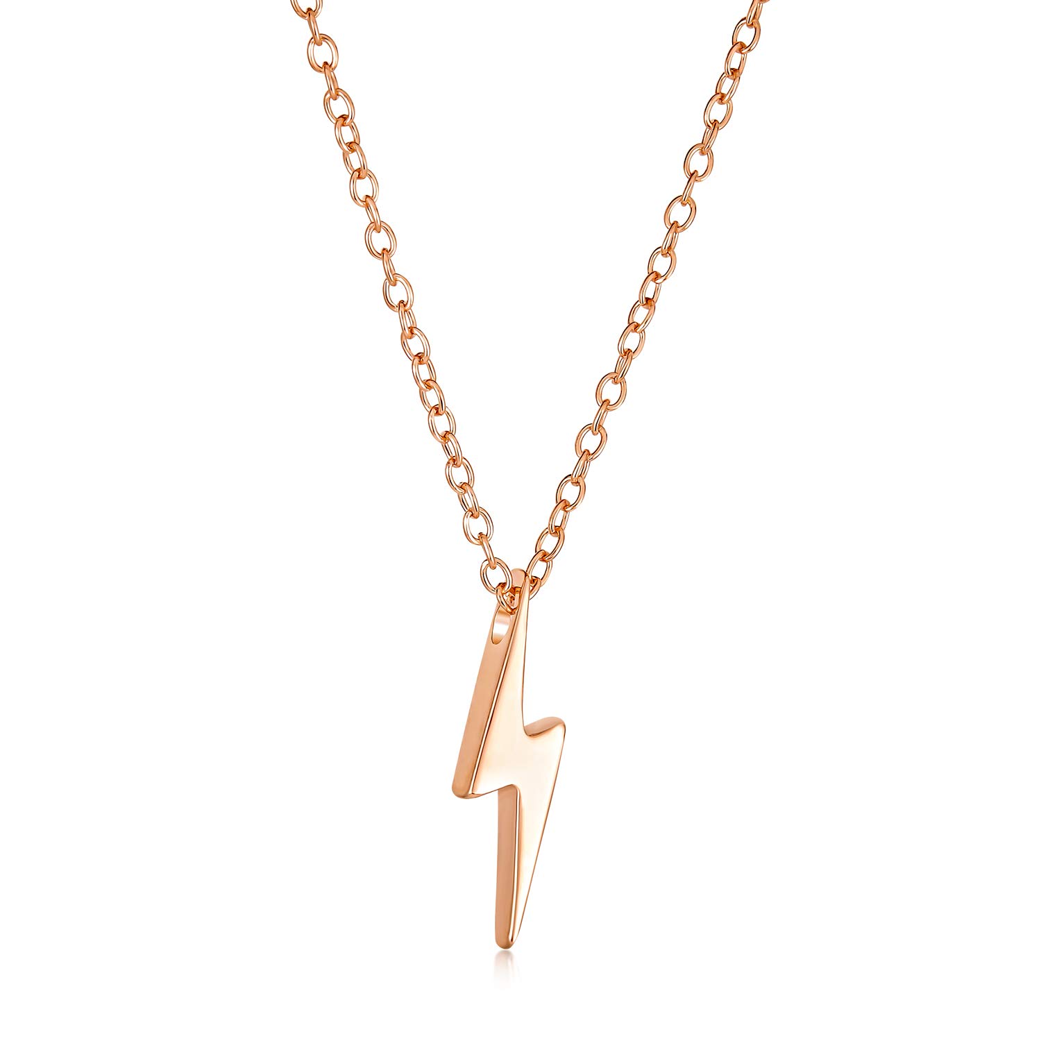 Pendientes De Tachuelas Colgantes En Forma De Rayo En Zigzag Geométrico Electrificado Con Flash De CZ Y Collar Para Mujeres Y Adolescentes Chapado En Oro Rosa Amarillo .925 De Plata Esterlina