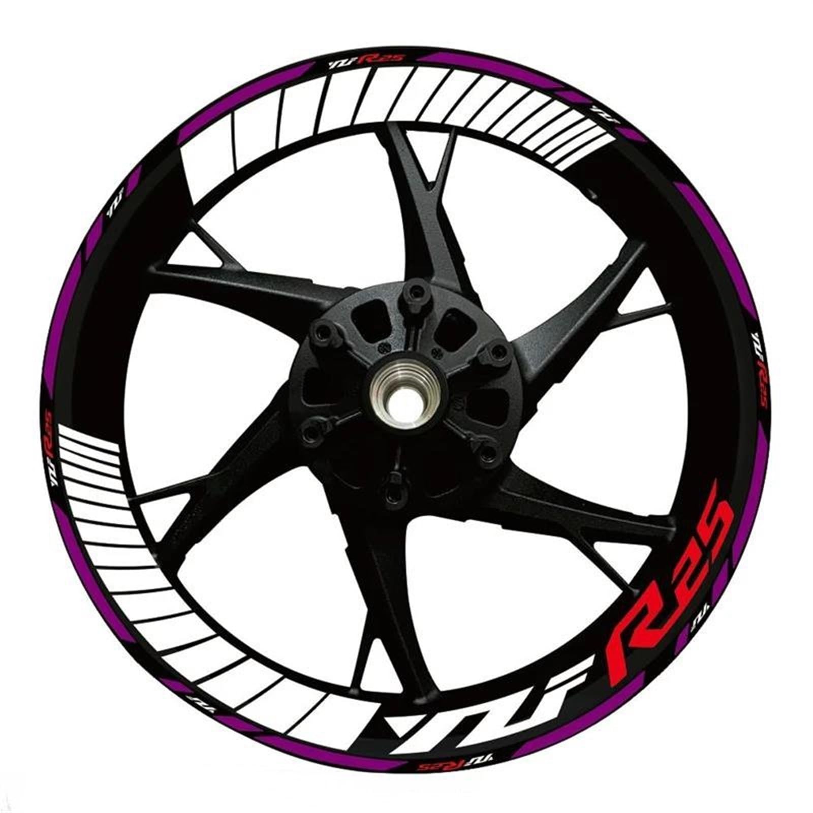 Stickers Motorcycle Accessories Wheel Stickers Reflective Decals Rims for Yamaha R25 WZF25(Style 2)