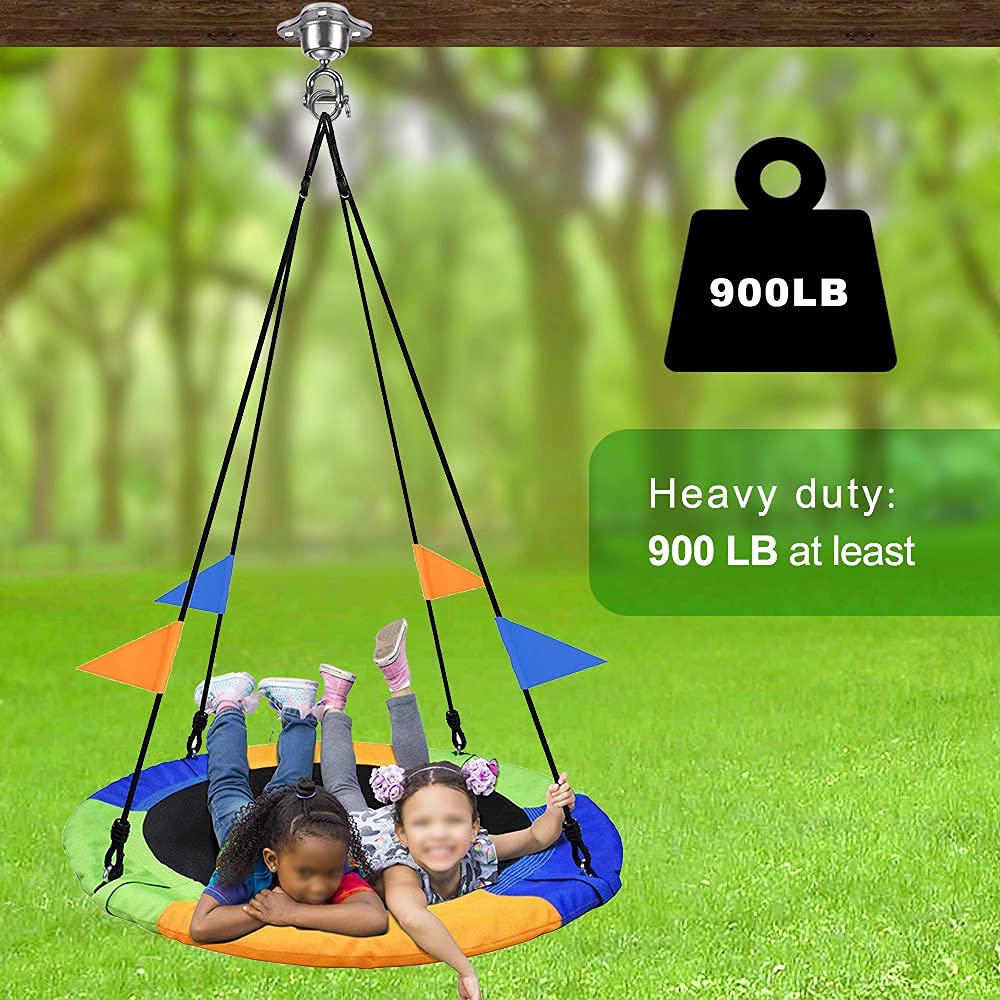 SELEWARE - Kit per Amaca da Appendere, Resistente, Girevole a Sfera Silenziosa, Con Ganci per Dondolo, in Rete, per Casa, Palestra, Sacco da Boxe e Yoga