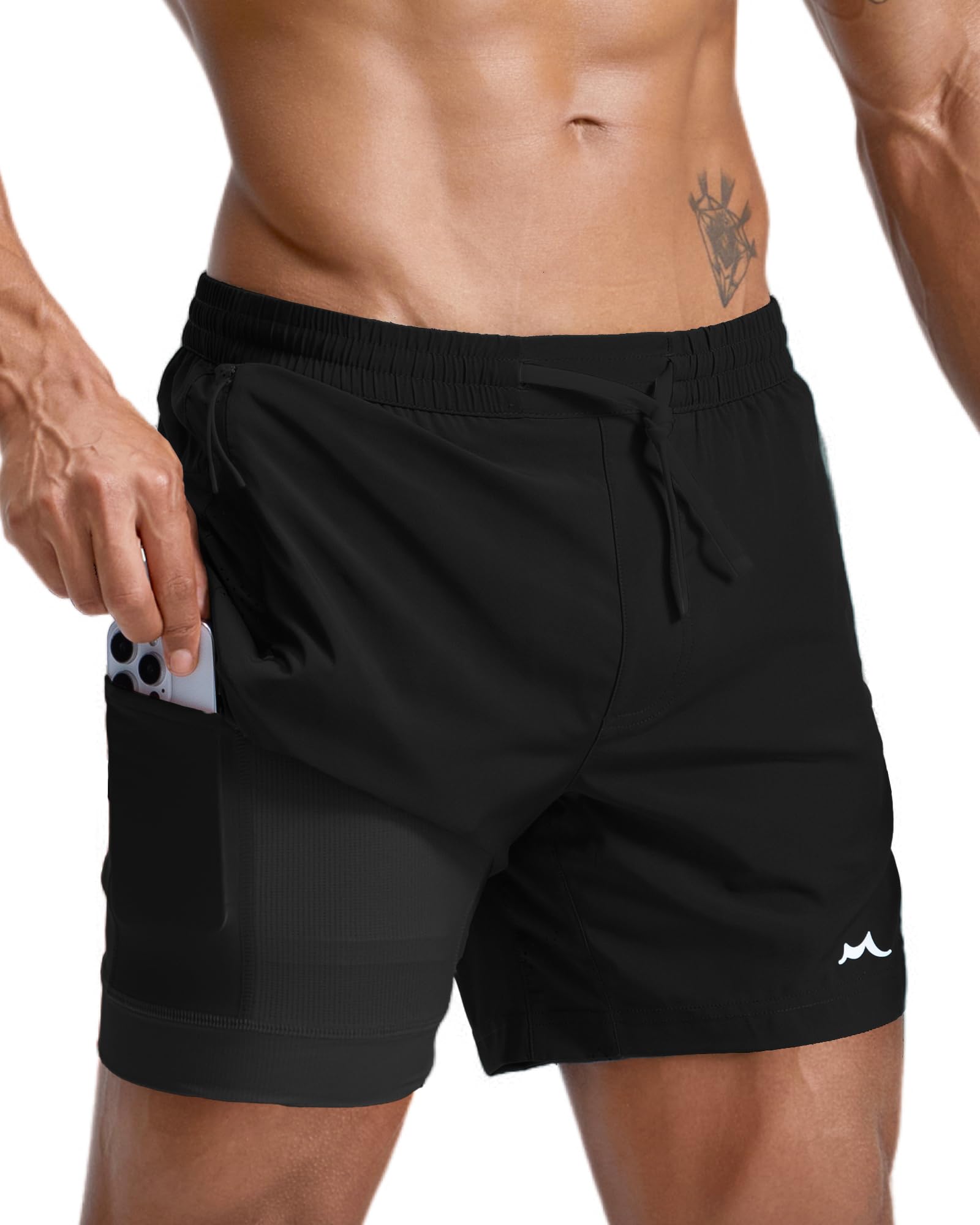 maamgic Pantaloncini da corsa atletici da uomo con fodera ultra leggeri pantaloncini da allenamento 12,7 cm/17,8 cm