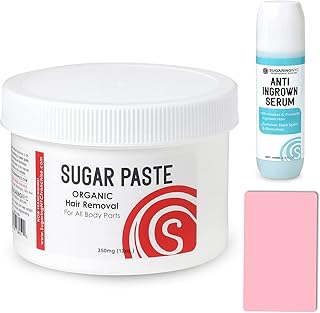 Sugaring Paste personal size for Bikini, Brazilian, Legs, Arms Sugaring hair removal + Anti-ingrown hair solution with roller applicator and sugaring card applicator