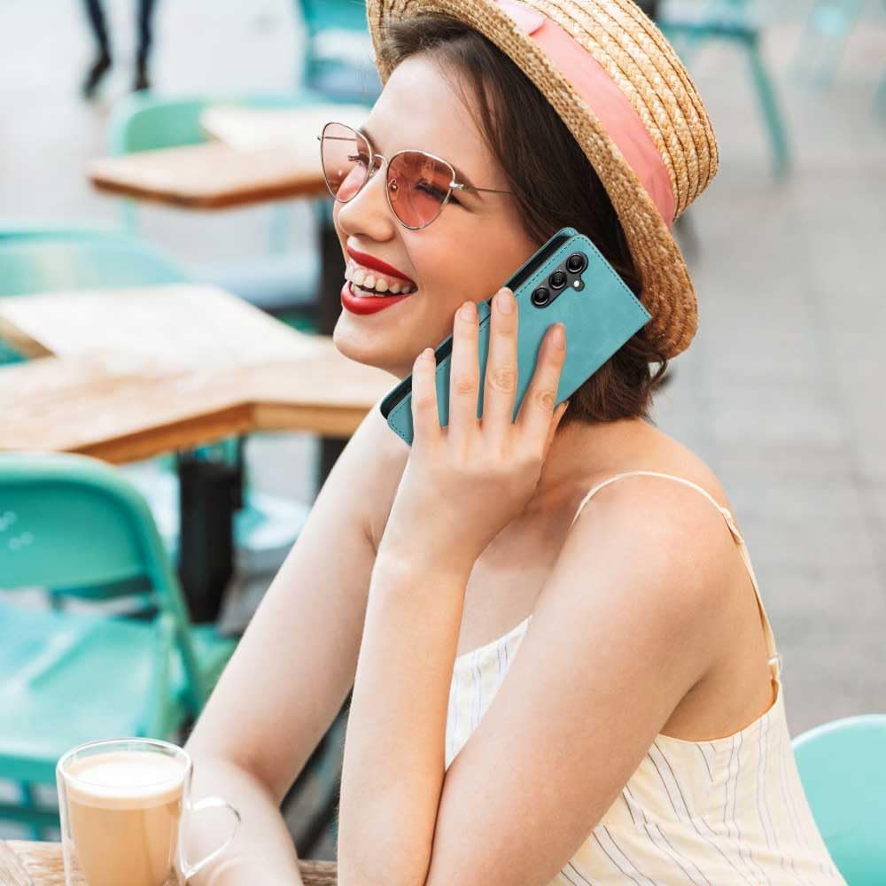 for Samsung Galaxy S25 FE Case Wallet, RFID Blocking, 4 Card Slots, Soft PU Leather, S25 FE Phone Cover, Wrist Strap, Shockproof Protective, Stand, Folio Flip Cases (Green) - Image 6