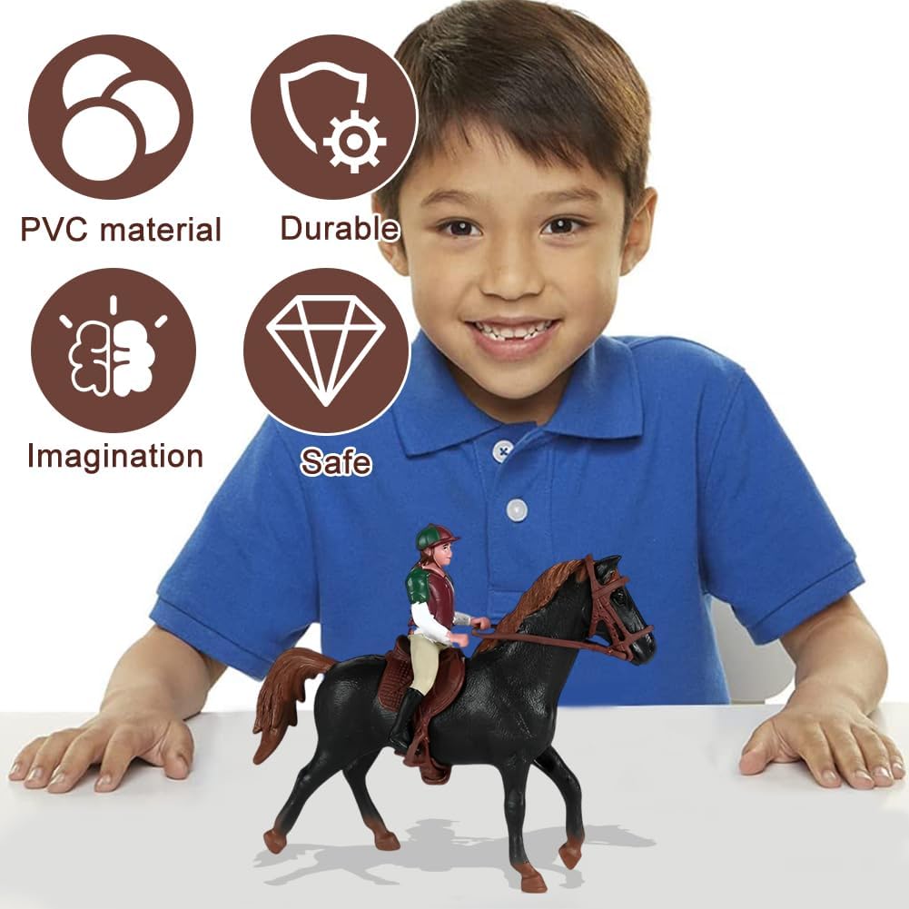 Horse Toy, Horse Rider for Kids, Horse Toys Playset with Cowboy, Farm World Horse Club Rider with Horse Figurines 3
