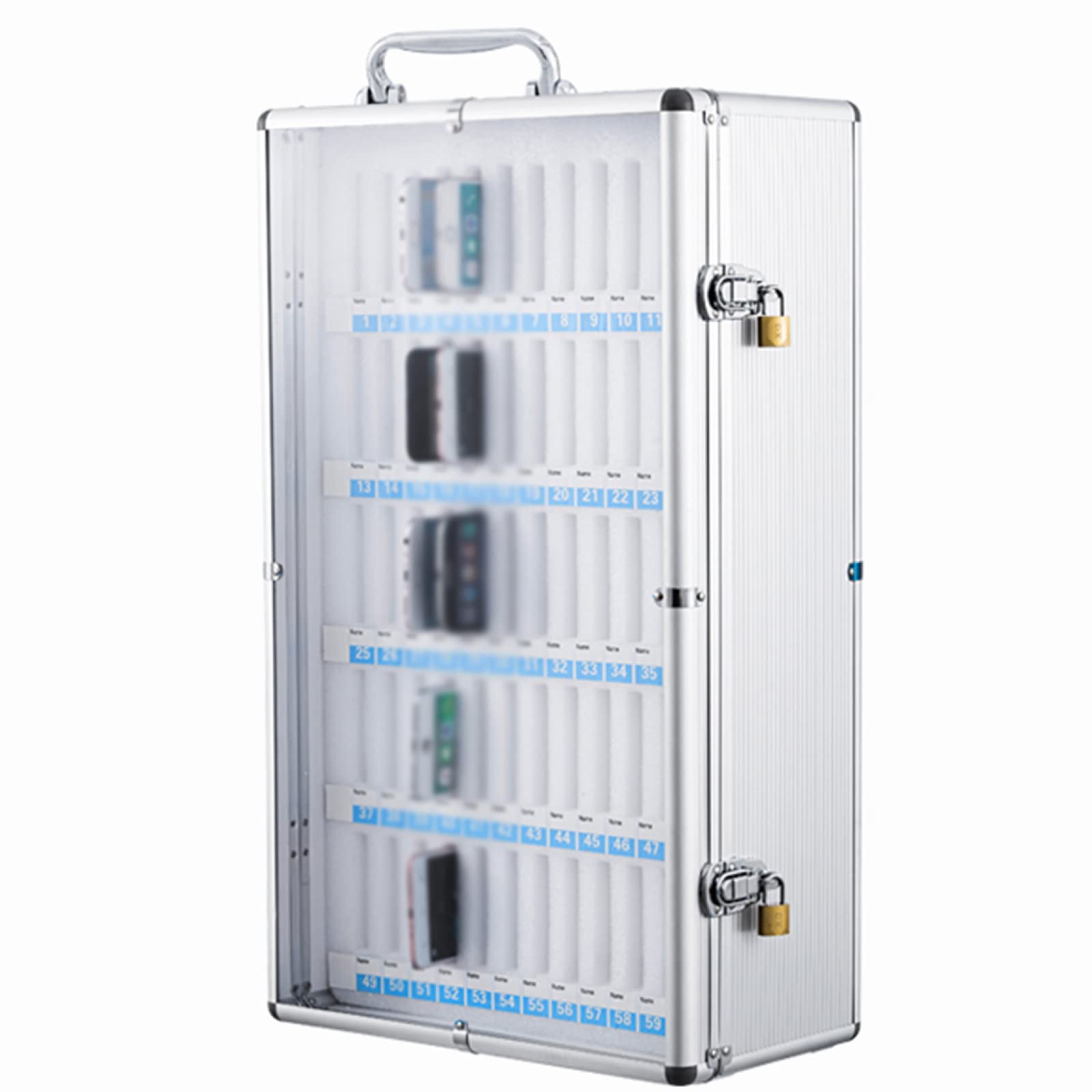 Acrylic Transparent Cell Phone Locker Box 100 Slots, Cell Phone Locker Box 100 Slots Locker Durable Storage Cabinet Wall Mountable Door Locks Keys Visible Sturdy Build Office - View #5