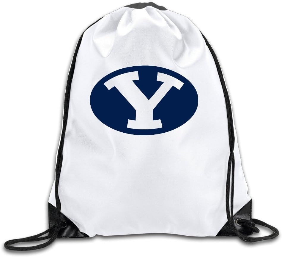 BYU Y Cosmo The Cougar White Drawstring Backpack Sport Bag For Men & Women