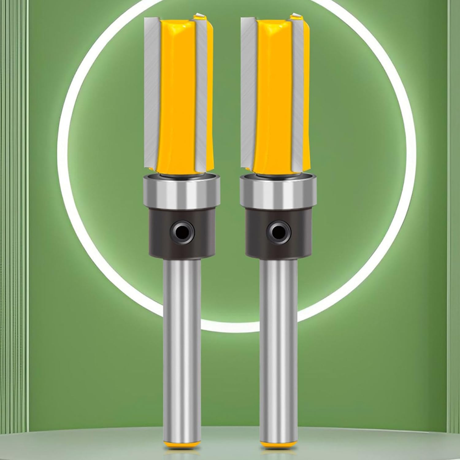 1/4" Shank Flush Trim Router Bit Top Bearing Wood Trimming Tool for Woodworking Metal Fabrication Model Making