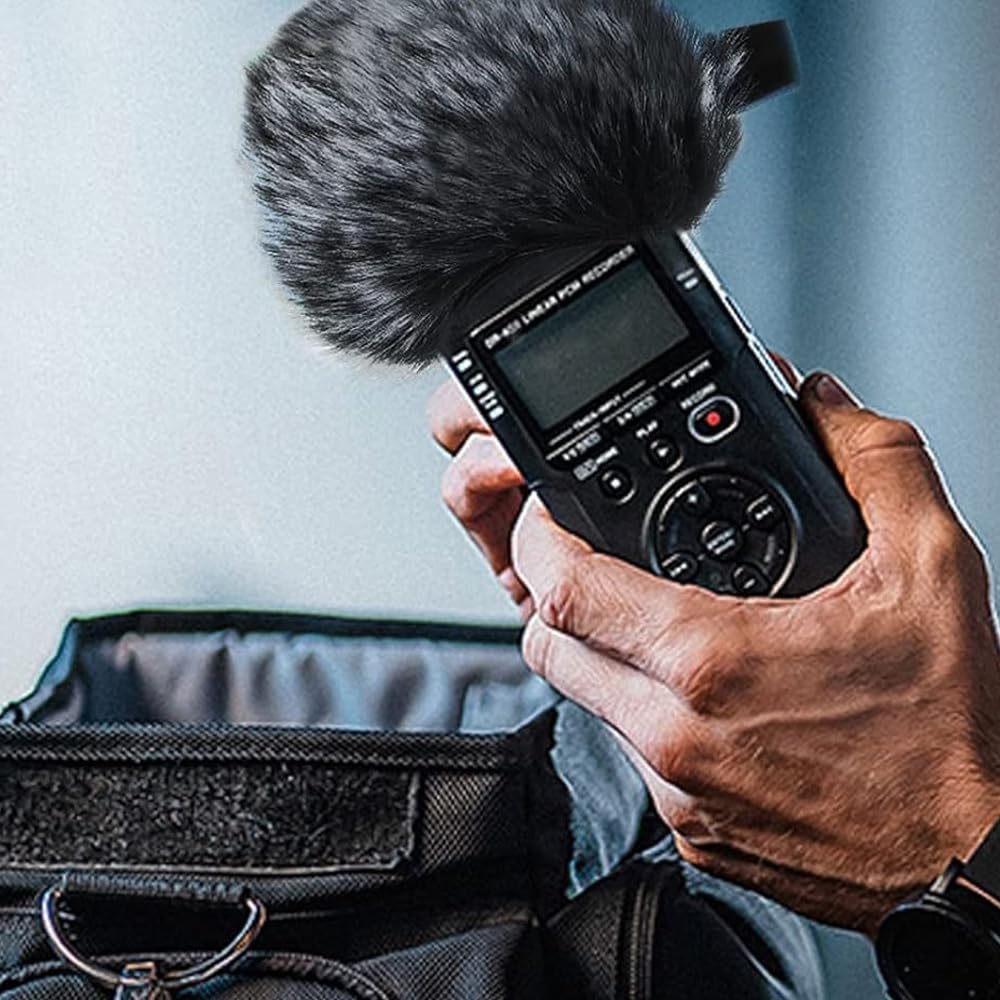 Bonnette Anti-Vent en Fourrure pour Microphone enregistreur numérique Portable Zoom H1n/H1 Réduction Efficace du Bruit pour l'enregistrement en extérieur