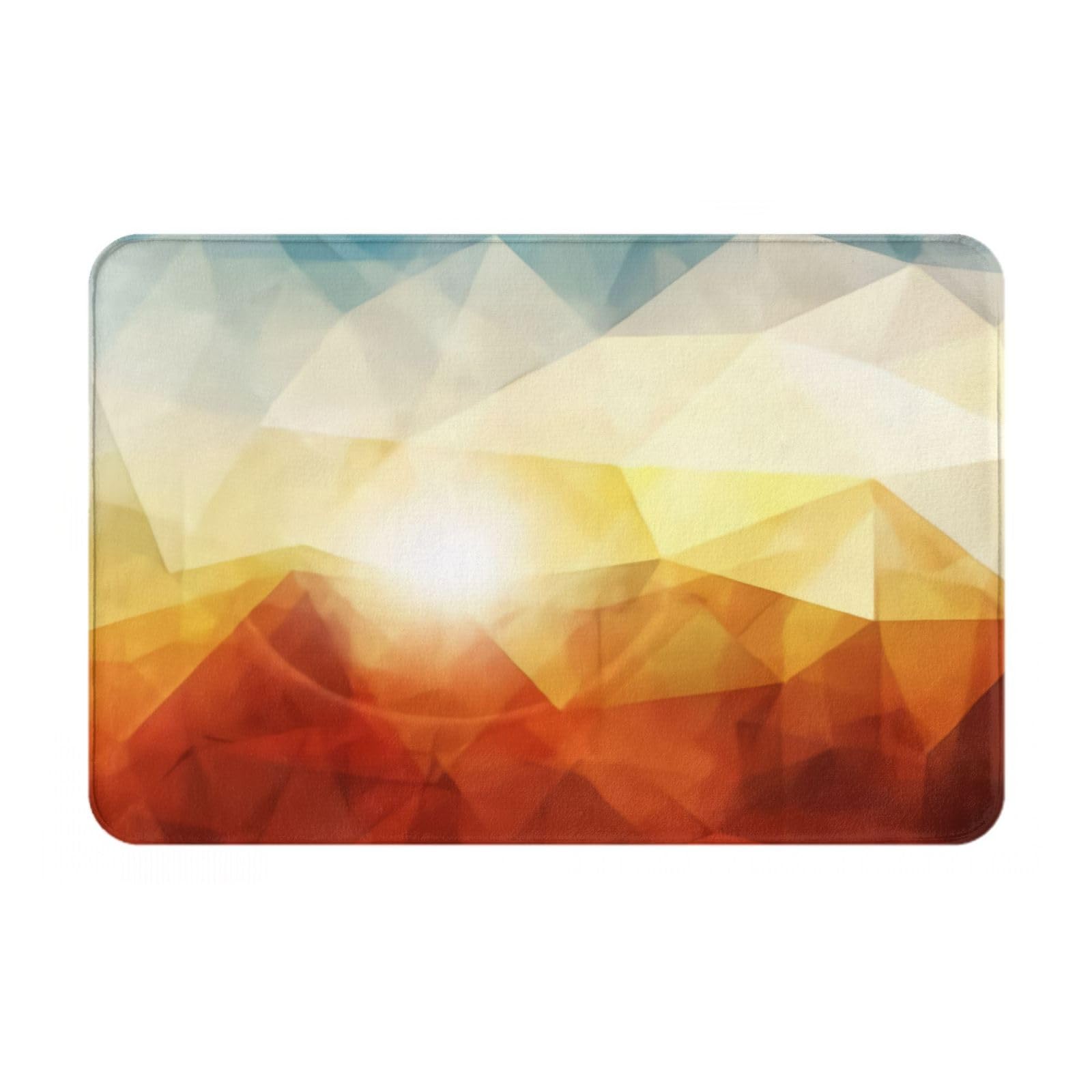 Gearsly Bath Mat 40 x 60 cm,Yellow Orange Diamond Geometric Non-Slip Shower Mats for Bathroom Floor,Super Absorbent Quick Dry Bathroom Mat,Soft Anti Mould Bath Rug Machine Washable