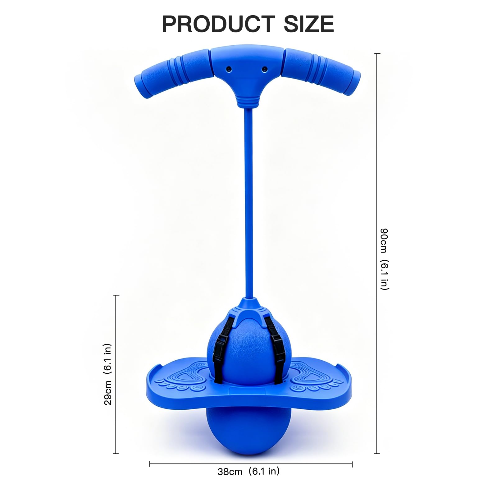 Pogo Ball for Adults, Balance Jumping Ball for Kids, Palla Rimbalzante con Maniglia Maniglie E Pompa (Blau)