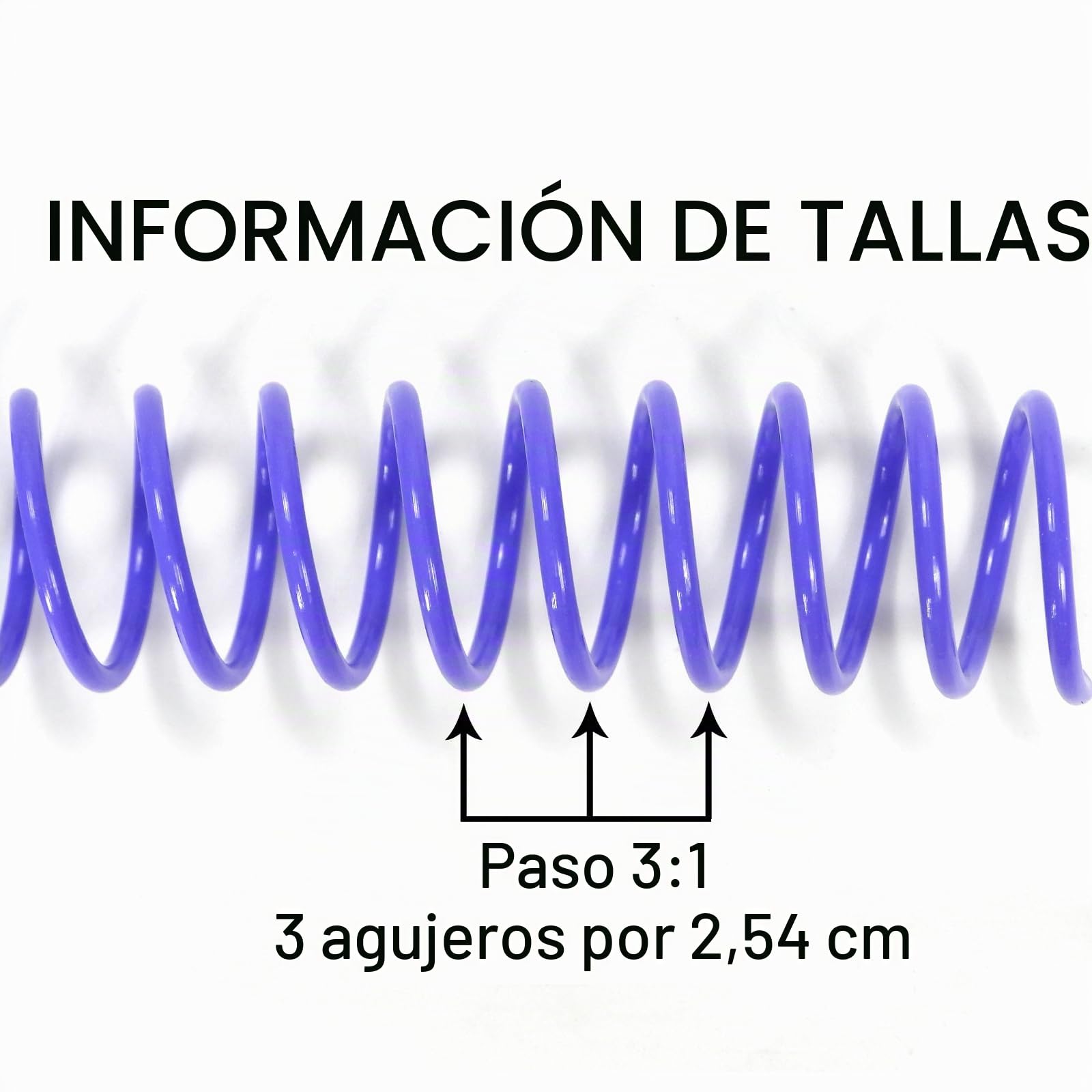 RAYSON Espiral Encuadernacion de Plastico, 50 Hojas, Paso de 3:1, 9,5 mm, Multicolor, Paquete de 100