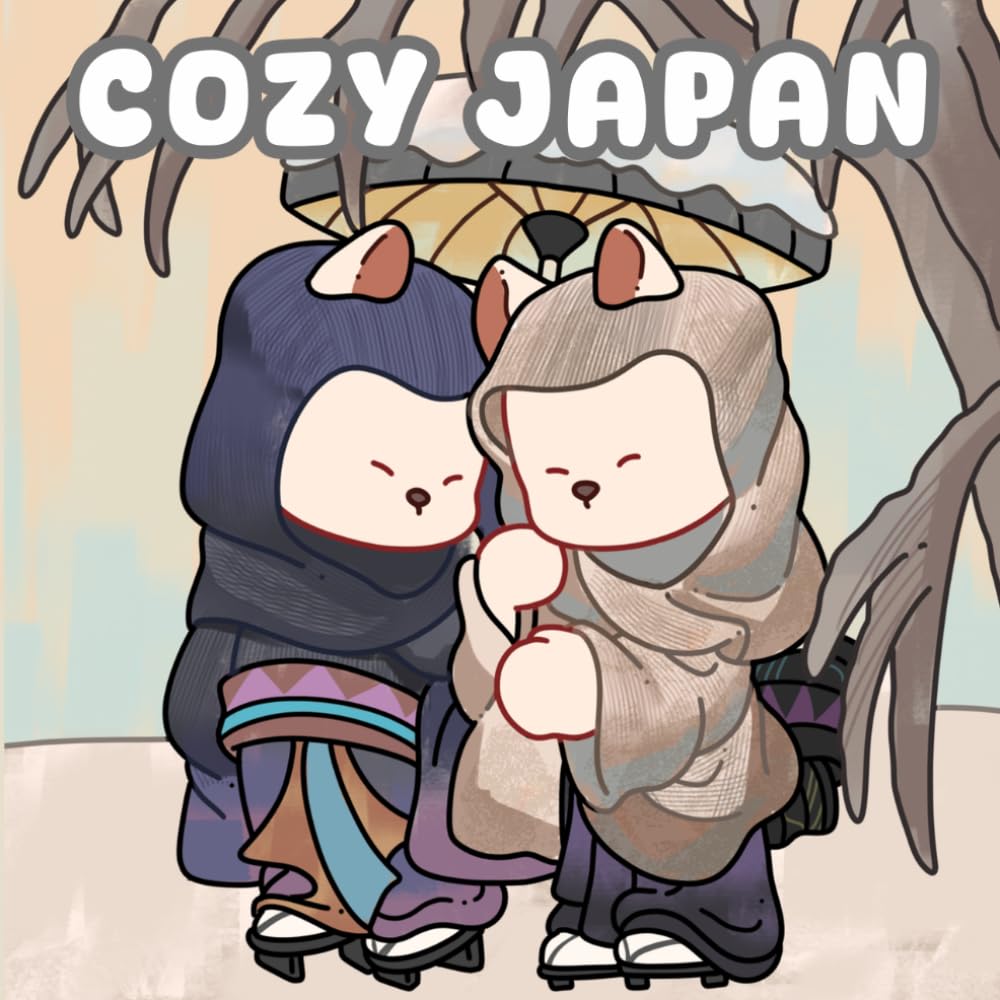 Cozy Japan - Cute Coloring Book: An Adult & Kids Coloring Book with 40 Bold and Easy Cute Kawaii Characters and Cozy Japanese Scenes for Stress Relief