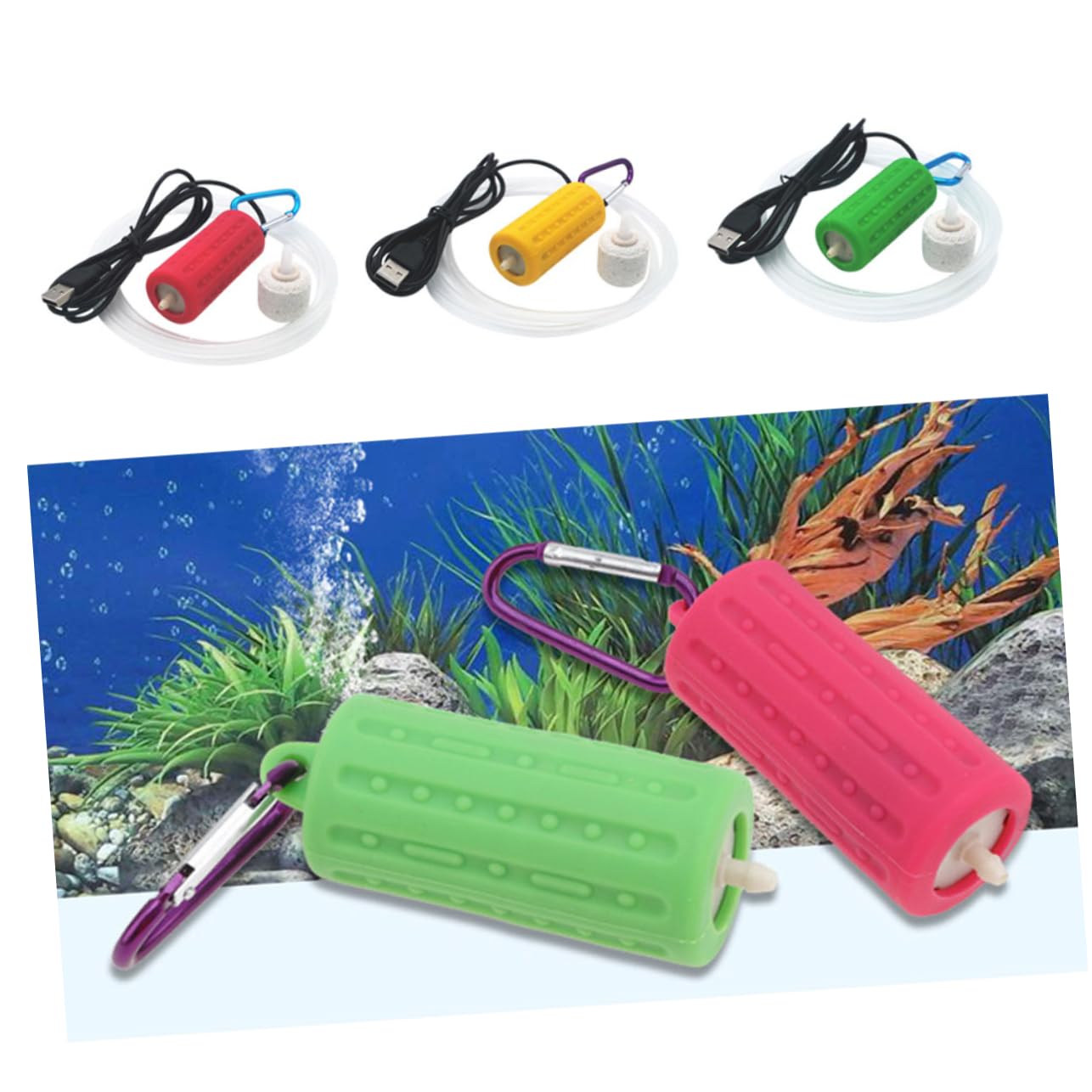 3 Piezas USB Muy Silencioso Oxígeno Acuario De Oxígeno De Pesca Núcleo Acuario Tanque De Peces De Estanque De Aire Tanque De Peces De Estanque