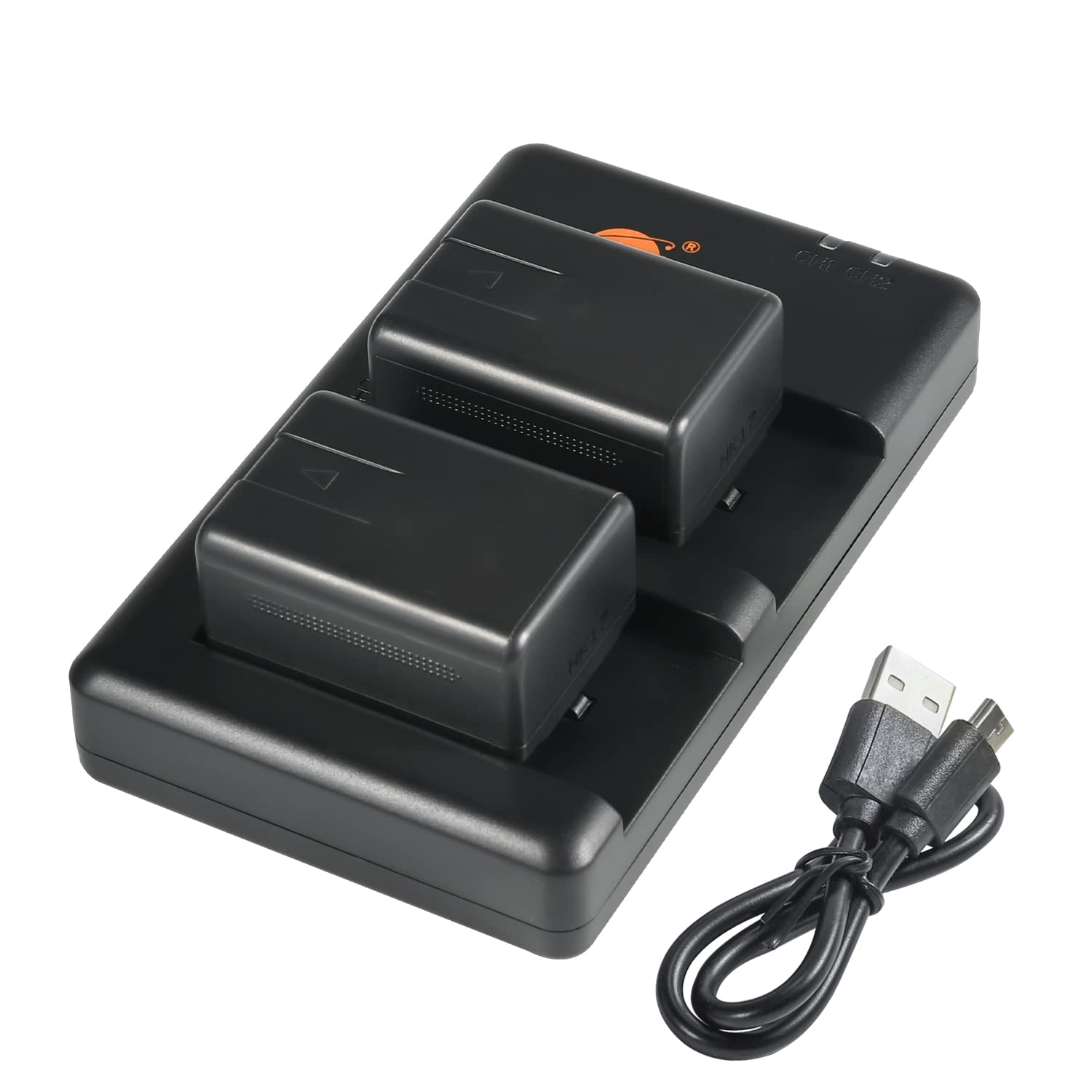 VW-VBK180 Lot de 2 batteries rechargeables de rechange et double chargeur compatibles avec Panasonic SDR-H100 H101 H85 S50 S70 S71 T70 T71 T76 HC-V10 HC-V100 HC-V100M HC-V500, etc
