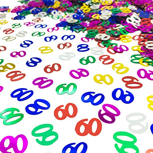 60 Confetti 60Th Birthday Confetti-Number 60 Confetti 60Th Anniversary Party Confetti For Party Table Decoration Supplies Or Diy (Multicolor,1.5 Oz 1500 Pieces) #TOP3