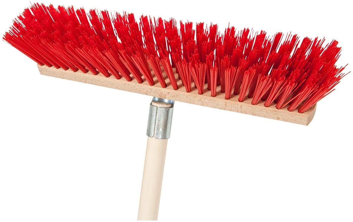 SHW-FIRE Set: Straßenbesen 40cm breit und Hallenser Randschaufel | Für Hof, Garten & Baustelle | Reinigen, Material bewegen & Verladen | Kratzkante & Alu-Randschaufel | 130 cm Buchenstiel